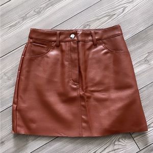 Faux leather skirt